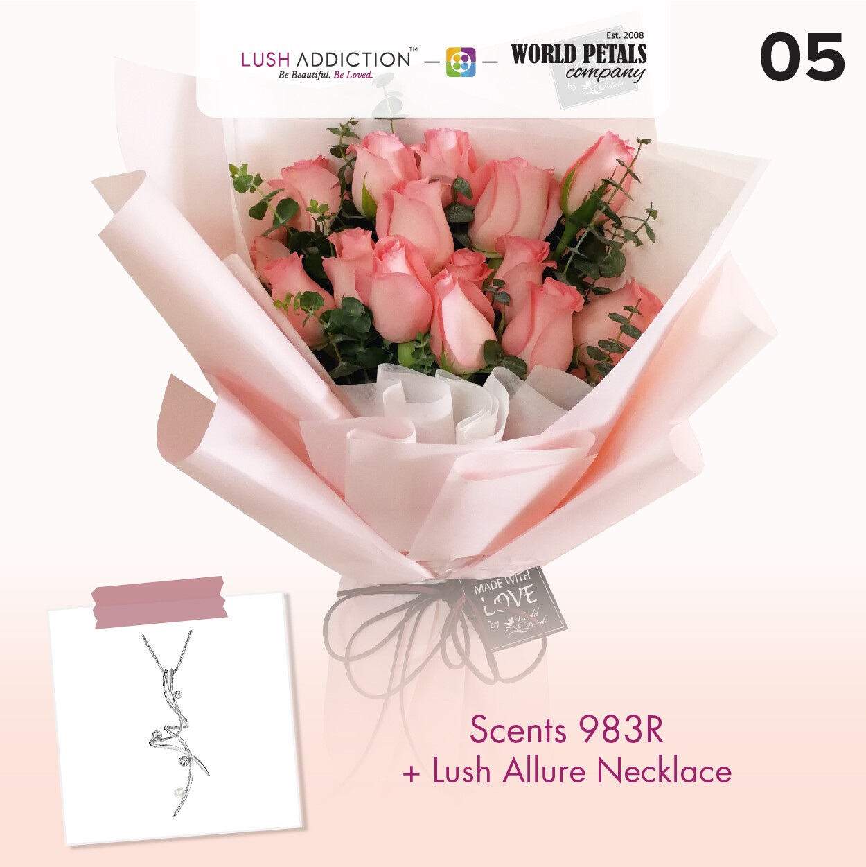 Scent + Lush Addiction Necklace (By: World Petals Florist from KL)