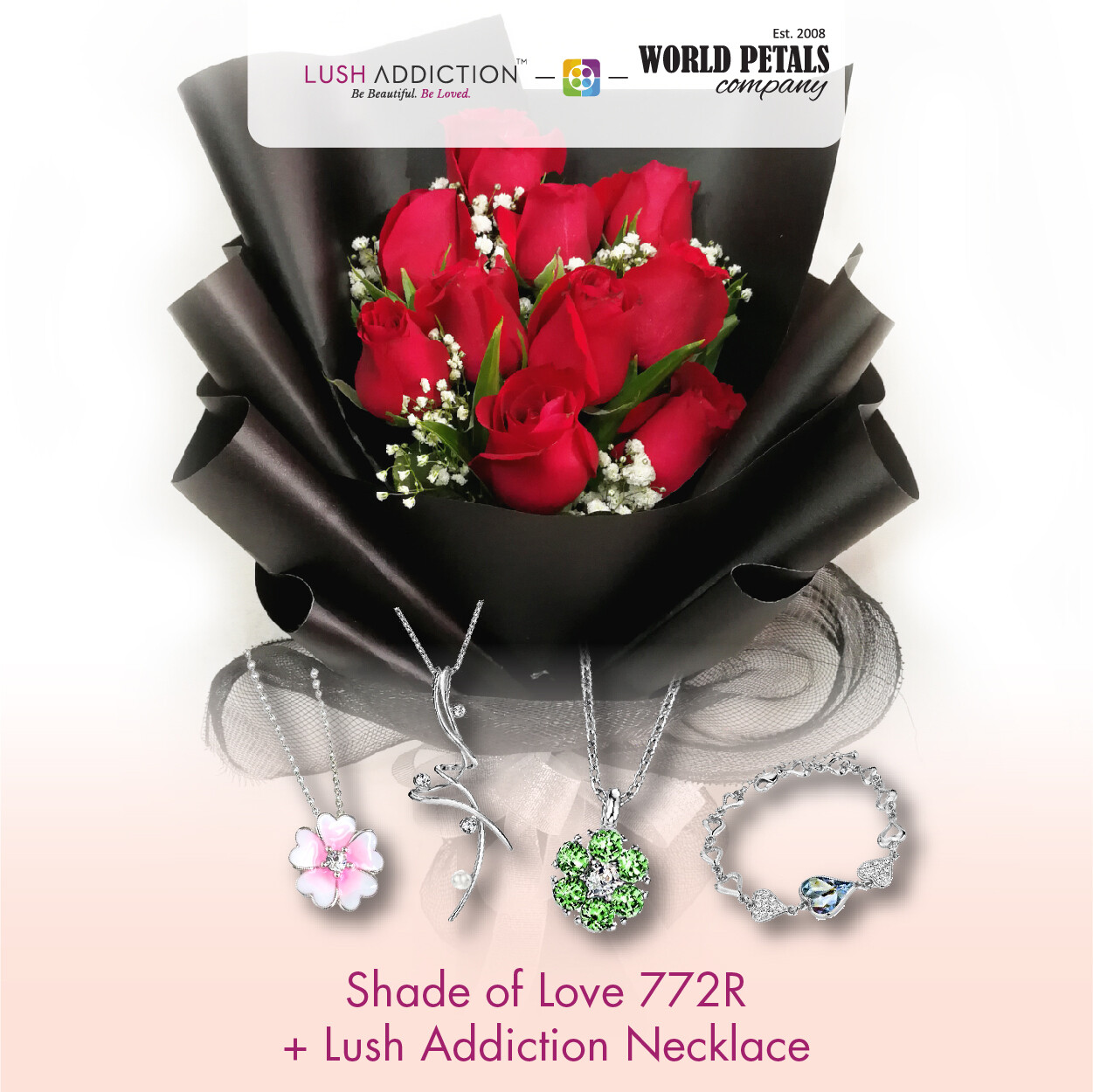 Shade Of Love  + Lush Addiction Necklace (By: World Petals Florist from KL)