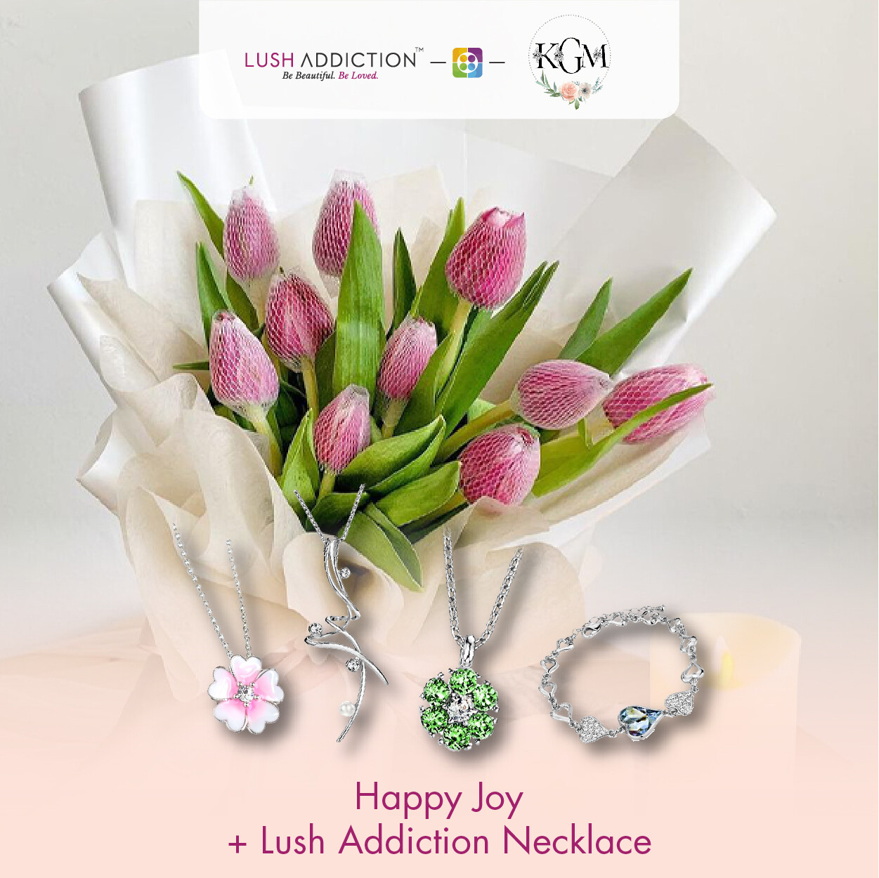 Happy Joy  + Lush Addiction Necklace (By: Keshwini Florist from KL