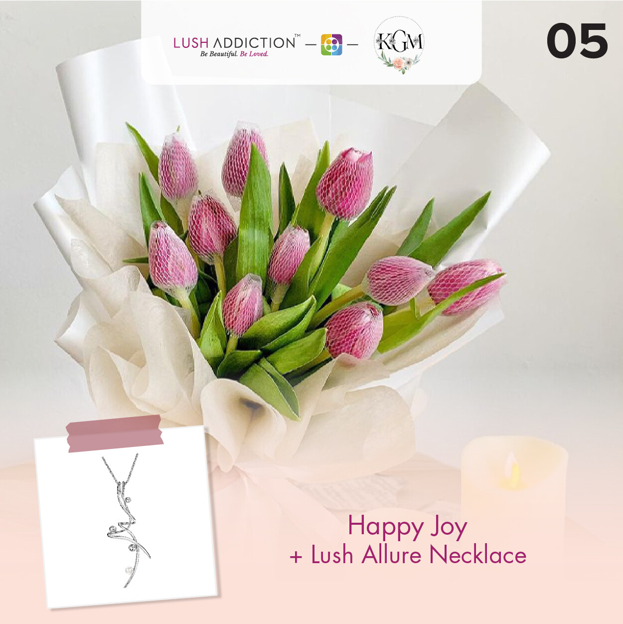 Happy Joy  + Lush Addiction Necklace (By: Keshwini Florist from KL