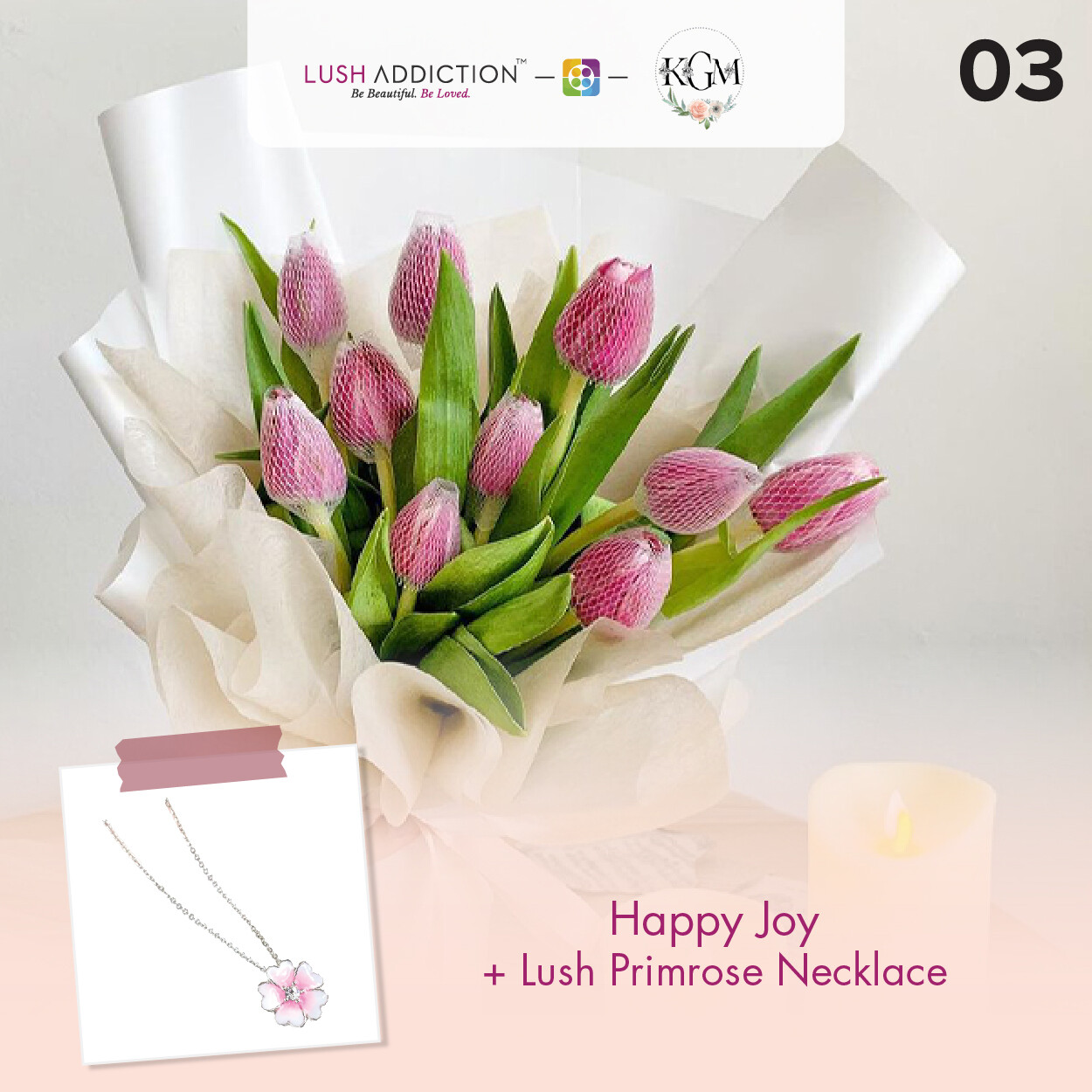 Happy Joy  + Lush Addiction Necklace (By: Keshwini Florist from KL