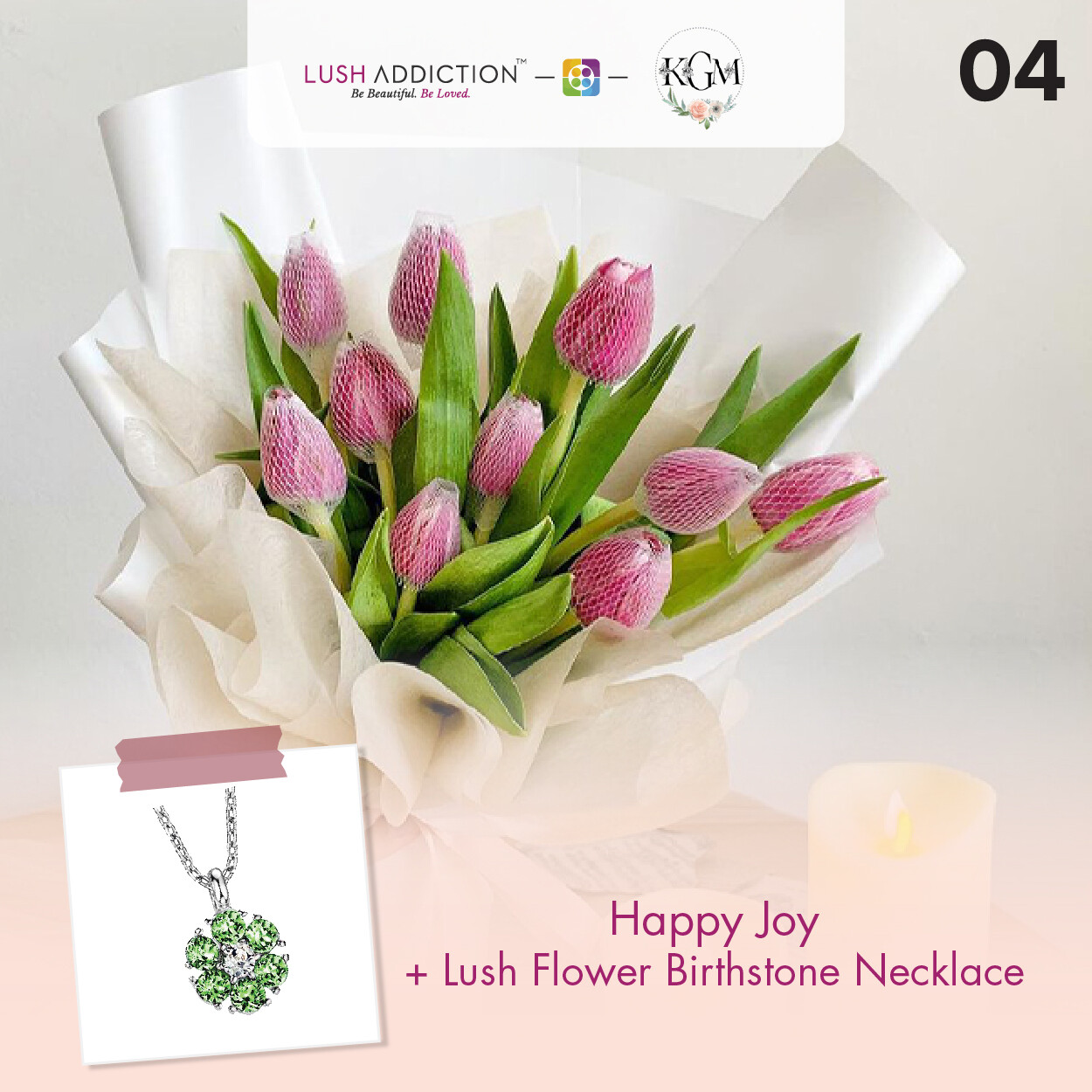 Happy Joy  + Lush Addiction Necklace (By: Keshwini Florist from KL