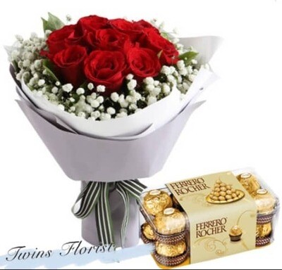 Package 1 (With Chocolate) (By: Twins Florist from Kuala Lumpur)