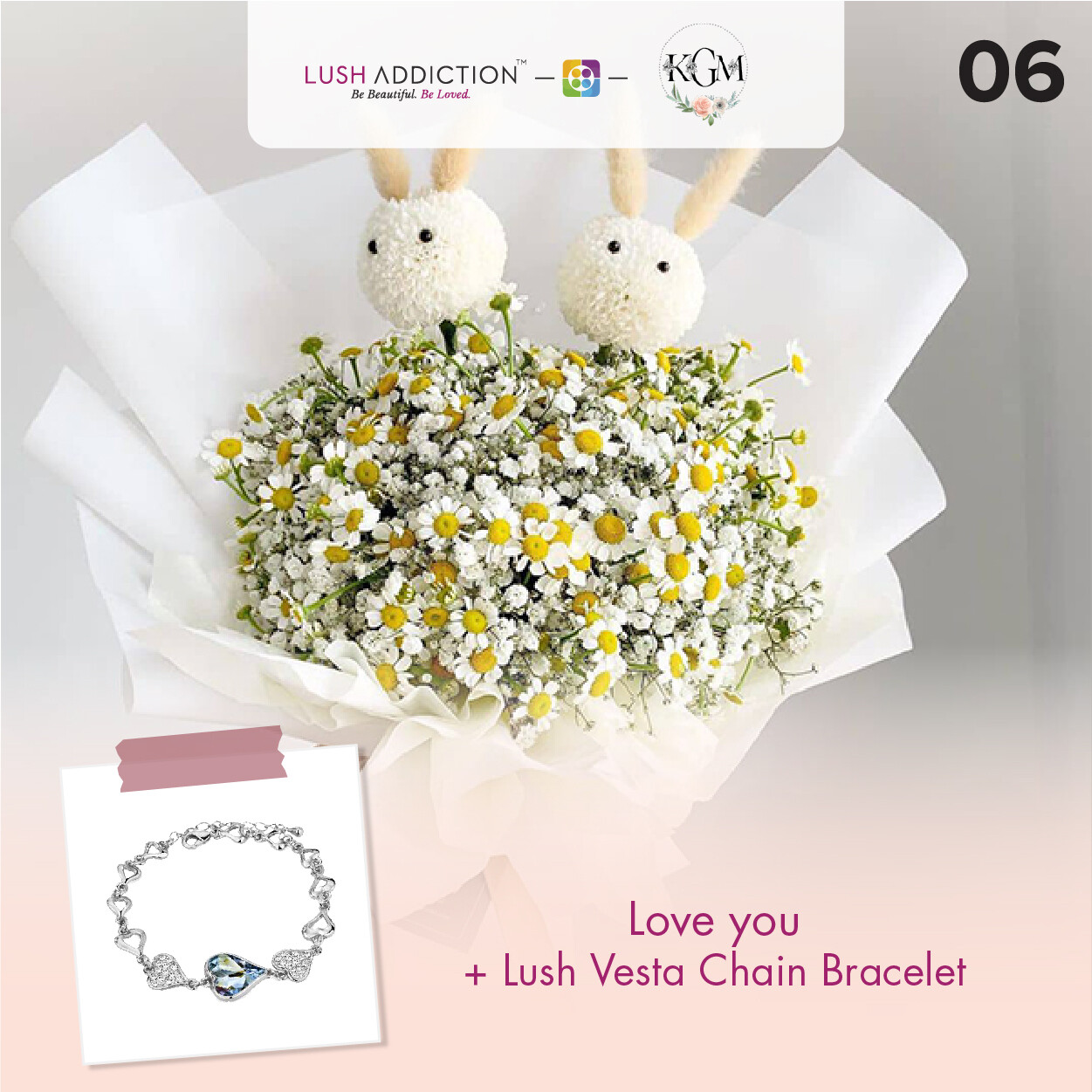 Love You  + Lush Addiction Necklace (By: Keshwini Florist from KL)