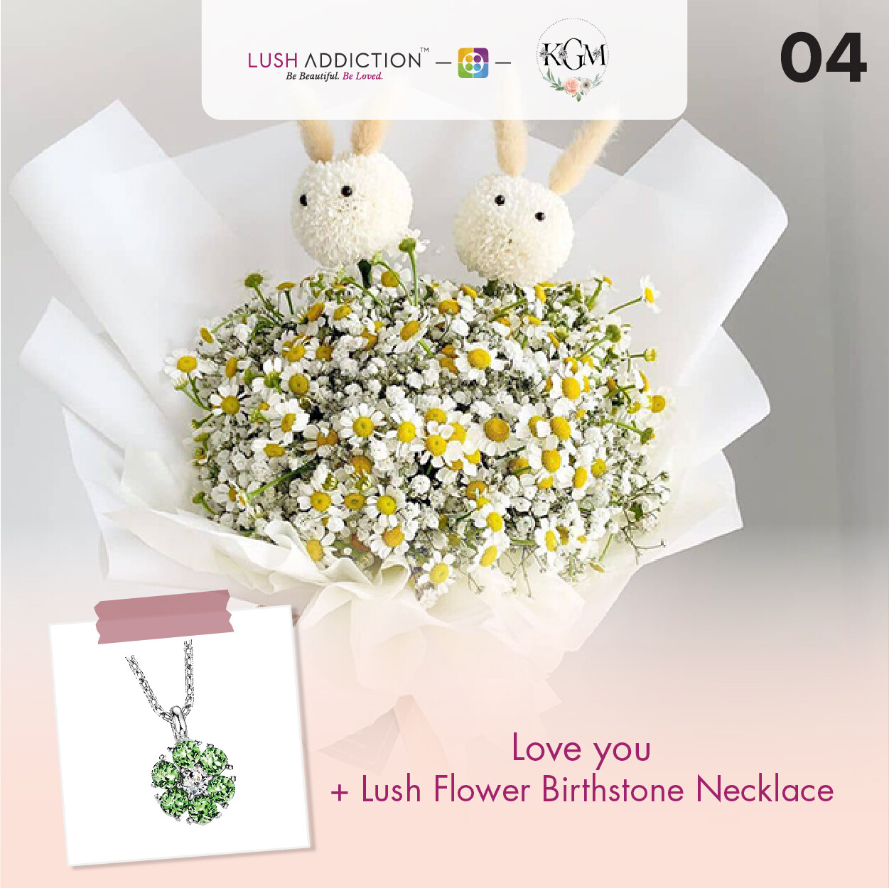 Love You  + Lush Addiction Necklace (By: Keshwini Florist from KL)