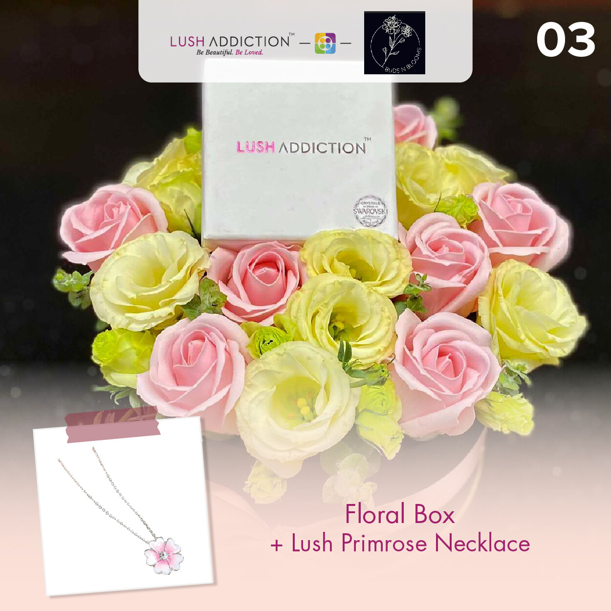 Floral Box + Lush Addiction Necklace (By: Buds N Blooms from KL)