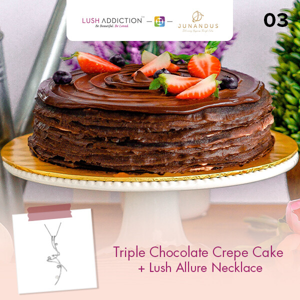Triple Chocolate Crepe Cake + Lush Addiction Necklace (By: Junandus from KL)