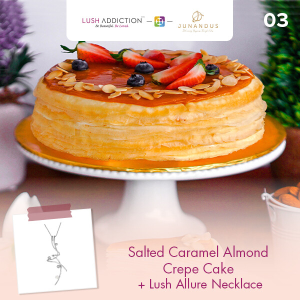 Salted Caramel Almond Crepe Cake + Lush Addiction Necklace (By: Junandus from KL)
