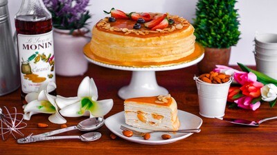 Salted Caramel Almond Crepe Cake (By: Junandus from KL)
