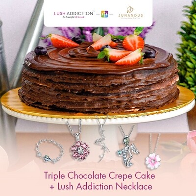 Triple Chocolate Crepe Cake + Lush Addiction Necklace (By: Junandus from KL)