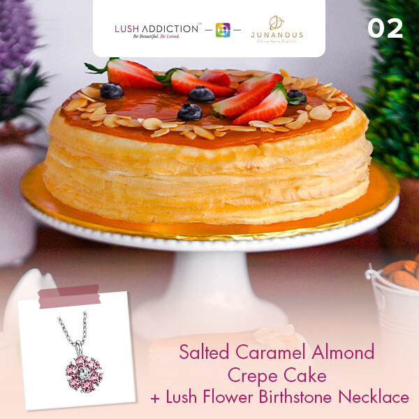 Salted Caramel Almond Crepe Cake + Lush Addiction Necklace (By: Junandus from KL)