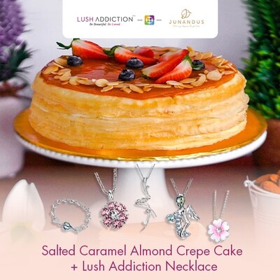 Salted Caramel Almond Crepe Cake + Lush Addiction Necklace (By: Junandus from KL)