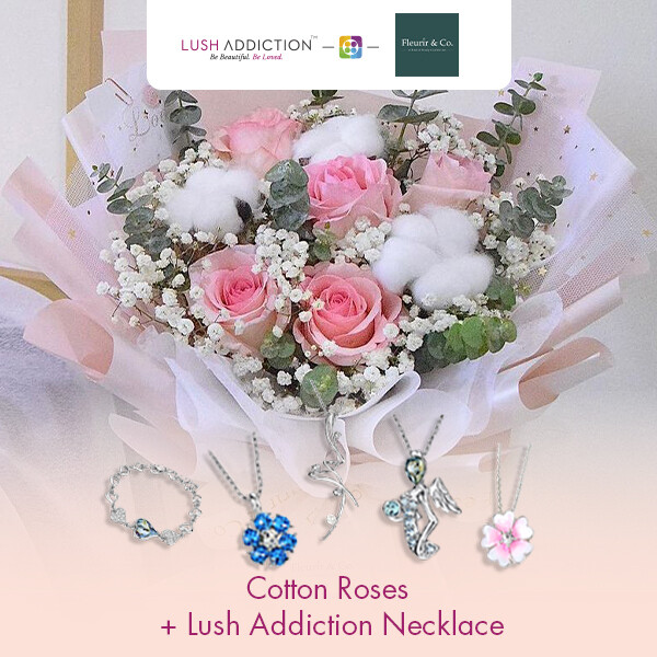 Cotton Roses + Lush Addiction Necklace (By: Fleurir &amp; Co from Kuching)