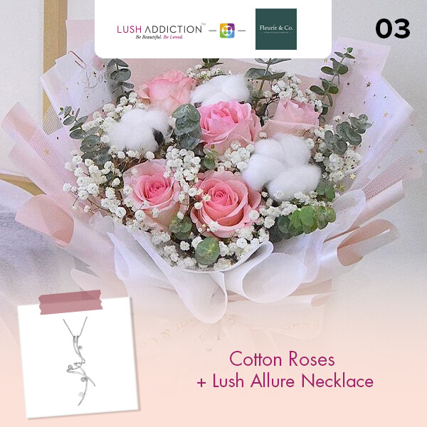 Cotton Roses + Lush Addiction Necklace (By: Fleurir &amp; Co from Kuching)