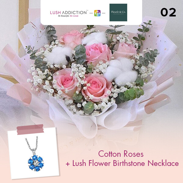 Cotton Roses + Lush Addiction Necklace (By: Fleurir &amp; Co from Kuching)