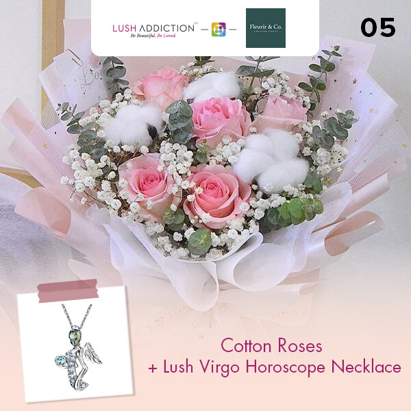 Cotton Roses + Lush Addiction Necklace (By: Fleurir &amp; Co from Kuching)