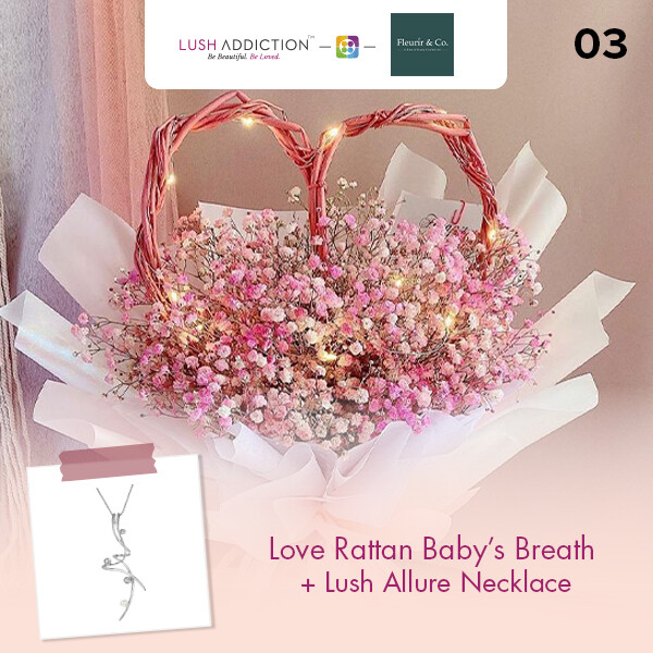 Love Rattan Baby’s Breath + Lush Addiction Necklace (By: Fleurir &amp; Co from Kuching)