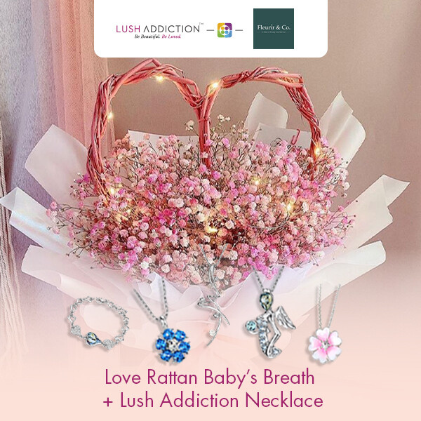 Love Rattan Baby’s Breath + Lush Addiction Necklace (By: Fleurir &amp; Co from Kuching)