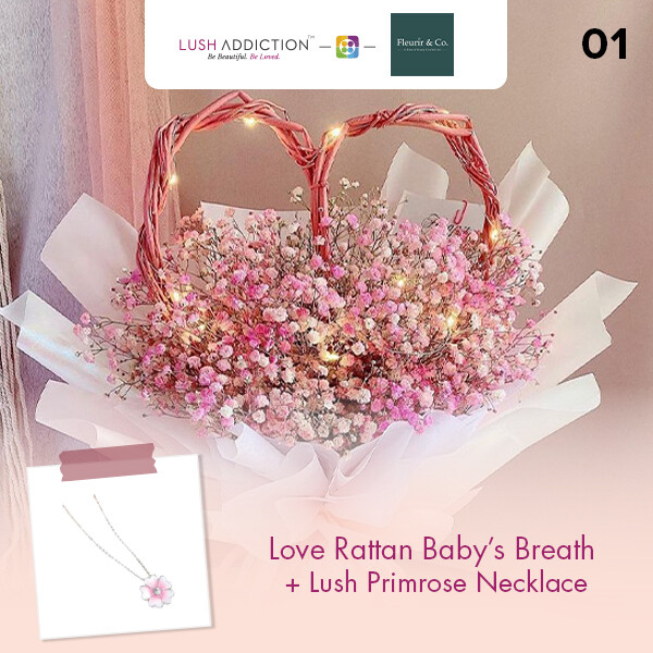 Love Rattan Baby’s Breath + Lush Addiction Necklace (By: Fleurir &amp; Co from Kuching)