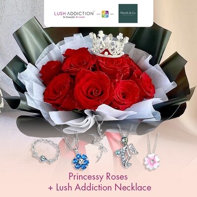 Princessy Roses + Lush Addiction Necklace (By: Fleurir &amp; Co from Kuching)