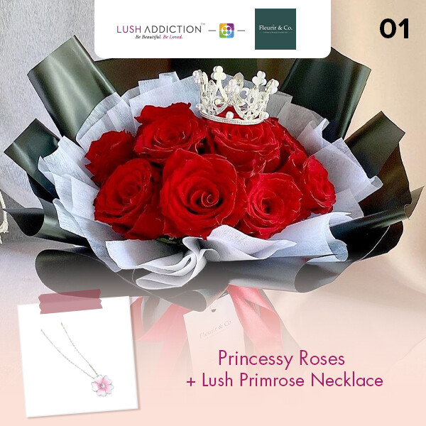 Princessy Roses + Lush Addiction Necklace (By: Fleurir &amp; Co from Kuching)