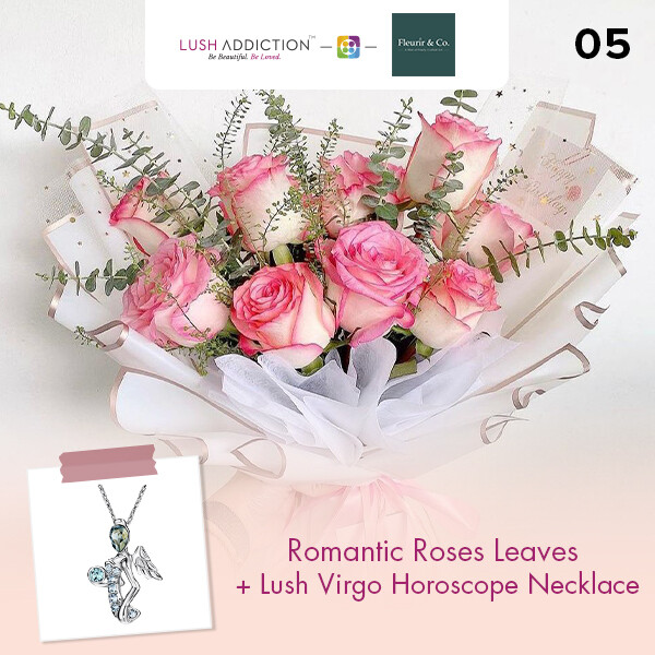 Romantic Roses Leaves + Lush Addiction Necklace (By: Fleurir &amp; Co from Kuching)