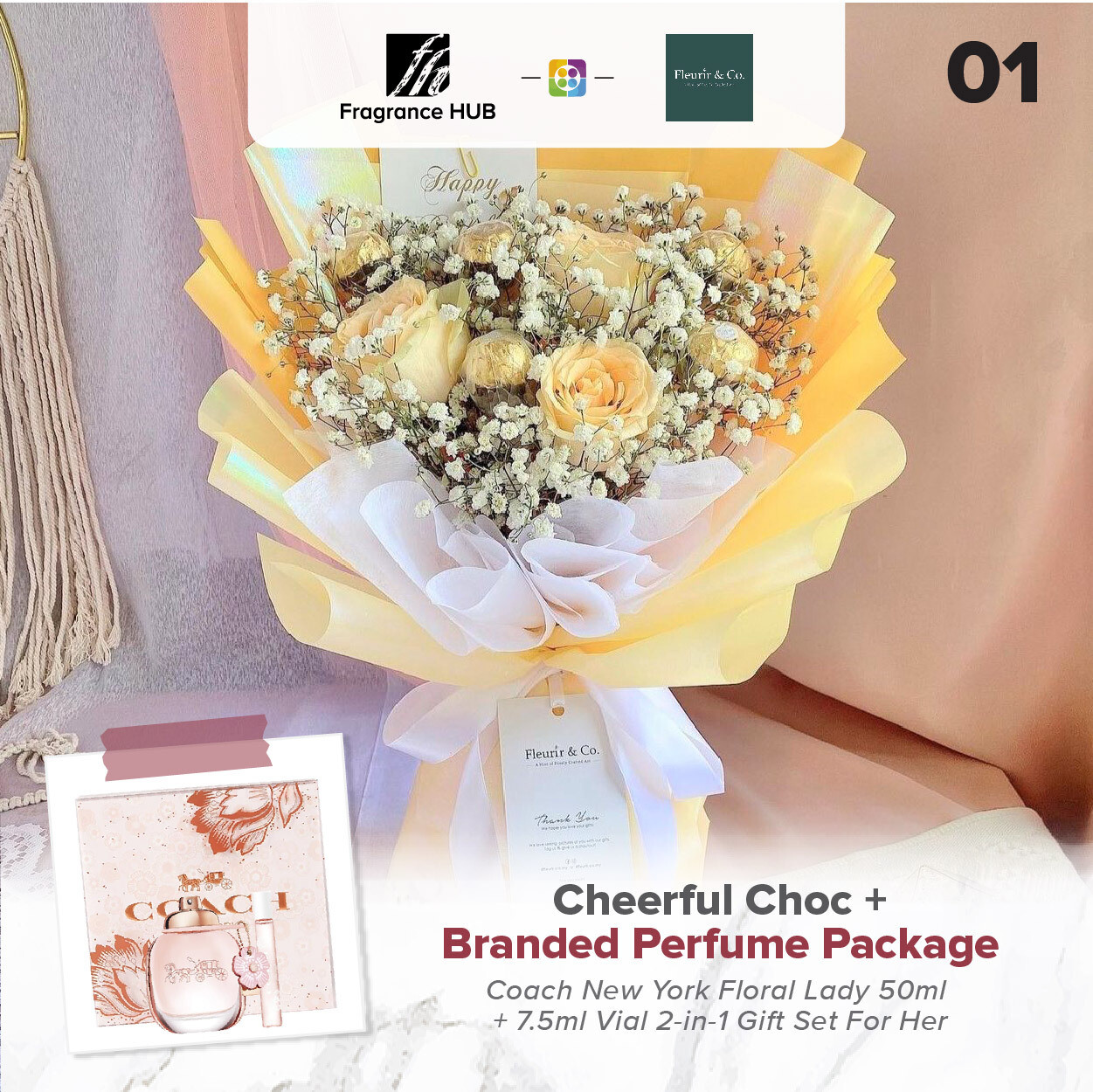 Cheerful Choc + Fragrance Hub Branded Perfume (By: Fleurir &amp; Co from Kuching)