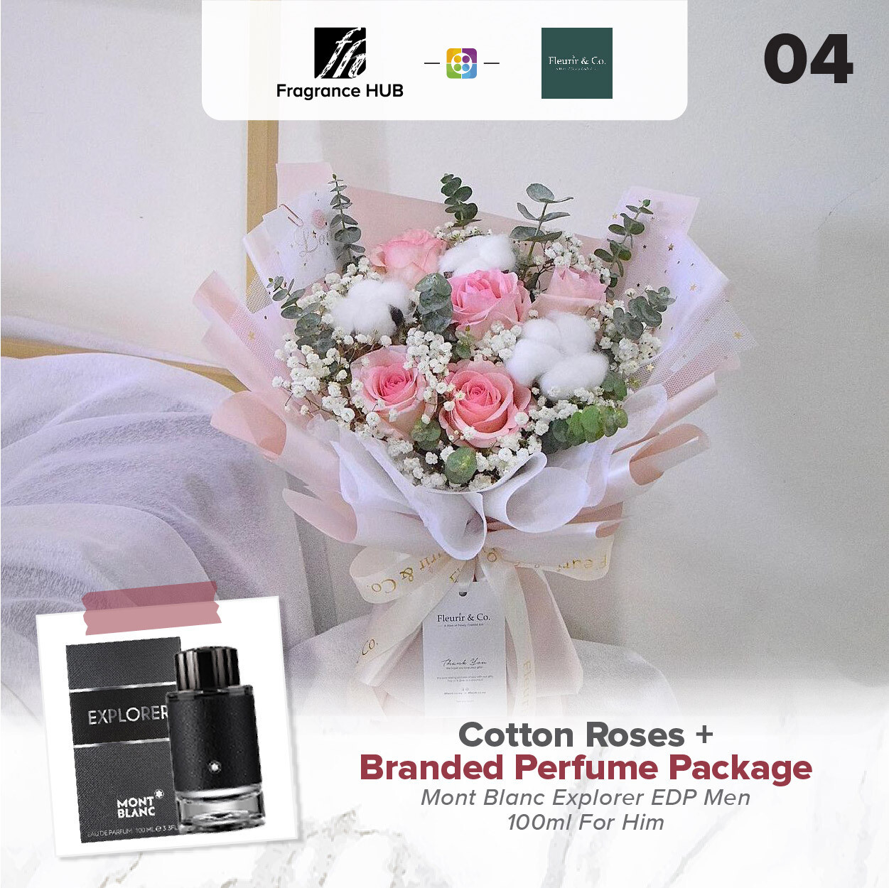 Cotton Roses + Fragrance Hub Branded Perfume (By: Fleurir &amp; Co from Kuching)