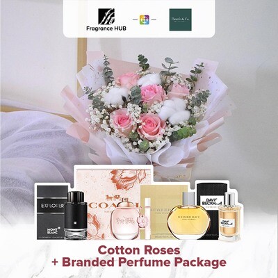 Cotton Roses + Fragrance Hub Branded Perfume (By: Fleurir & Co from Kuching)