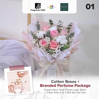 Cotton Roses + Fragrance Hub Branded Perfume (By: Fleurir &amp; Co from Kuching)
