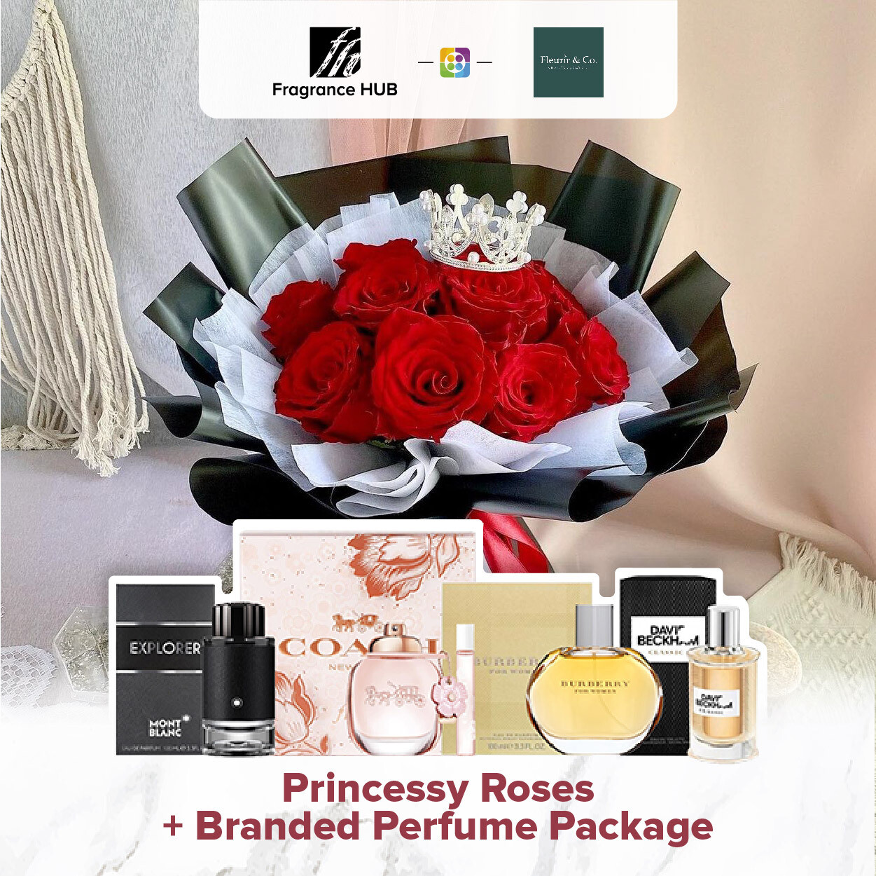 Princessy Roses + Fragrance Hub Branded Perfume (By: Fleurir & Co from Kuching)