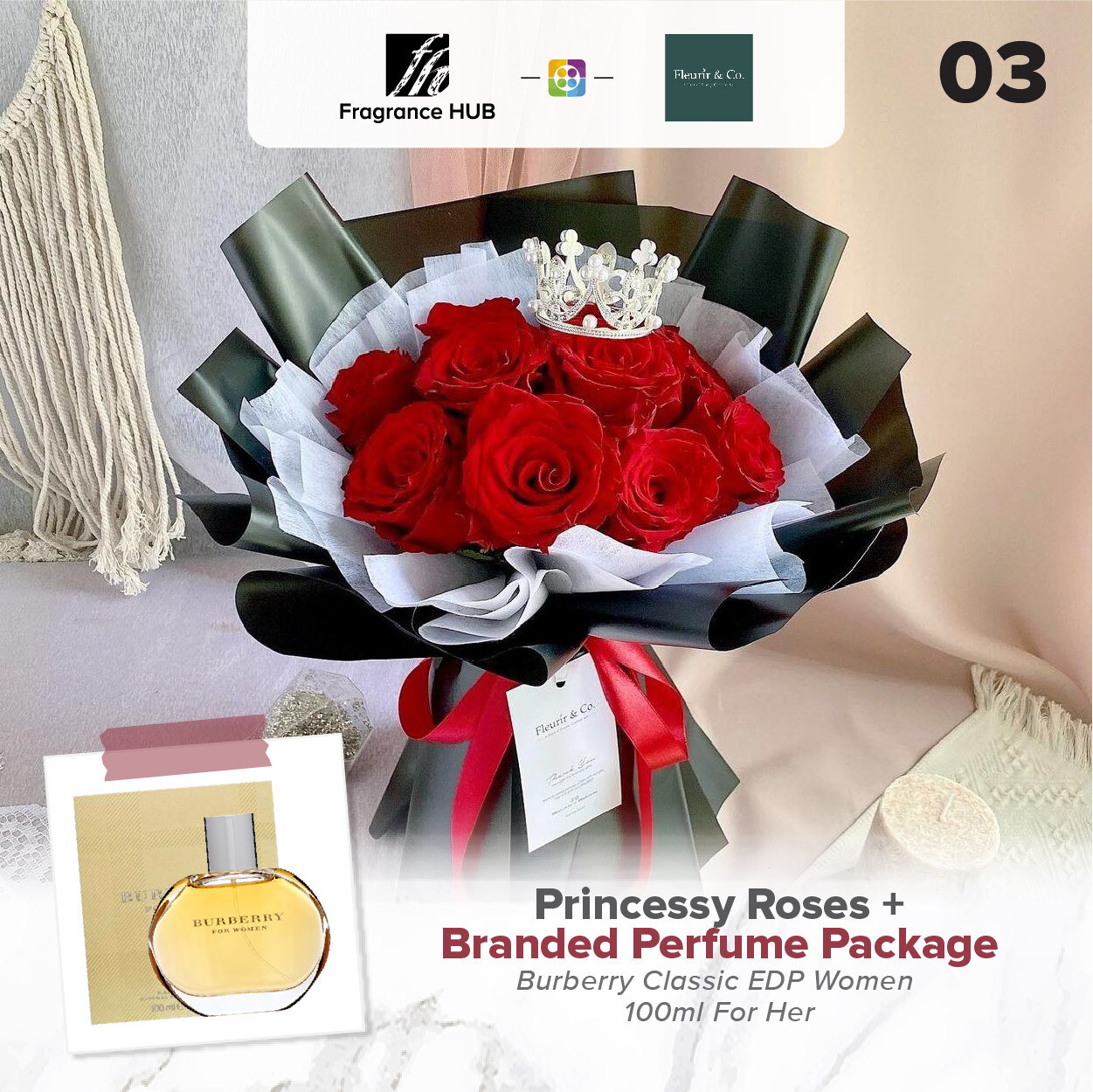 Princessy Roses + Fragrance Hub Branded Perfume (By: Fleurir &amp; Co from Kuching)
