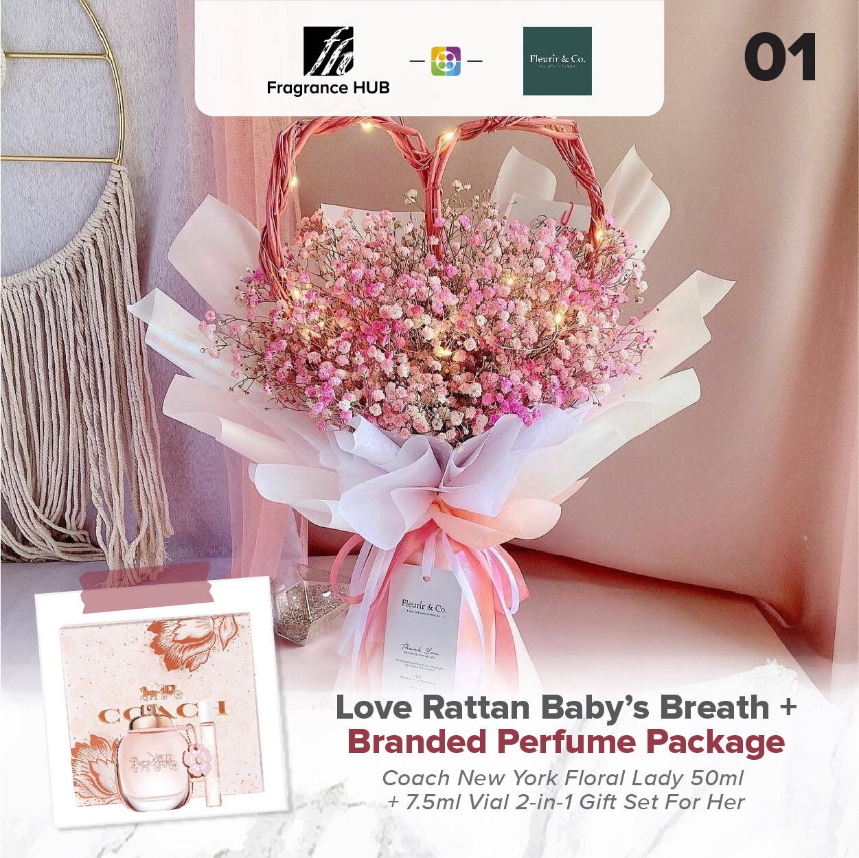 Love Rattan Baby’s Breath+ Fragrance Hub Branded Perfume (By: Fleurir &amp; Co from Kuching)