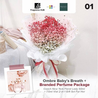 Ombré Baby’s Breath + Fragrance Hub Branded Perfume (By: Fleurir &amp; Co from Kuching)
