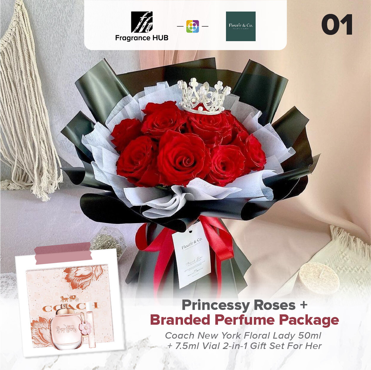 Princessy Roses + Fragrance Hub Branded Perfume (By: Fleurir &amp; Co from Kuching)