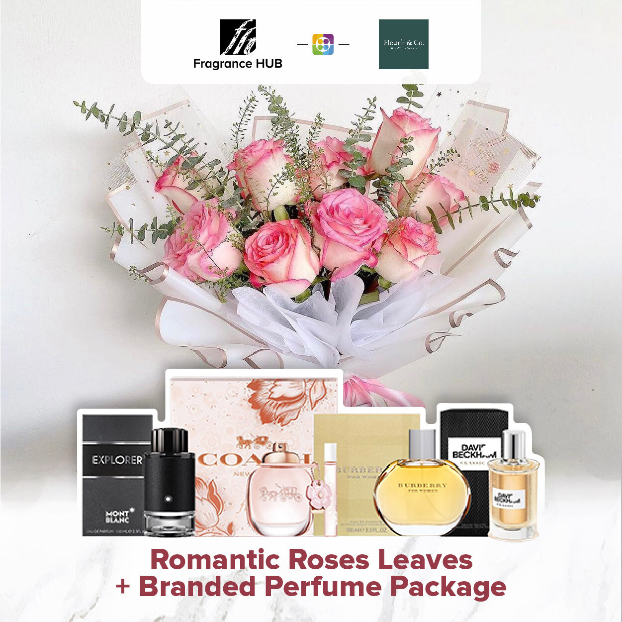 Romantic Roses Leaves + Fragrance Hub Branded Perfume (By: Fleurir & Co from Kuching)
