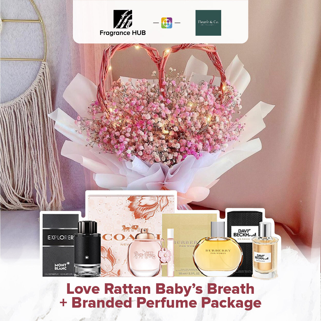 Love Rattan Baby’s Breath+ Fragrance Hub Branded Perfume (By: Fleurir &amp; Co from Kuching)