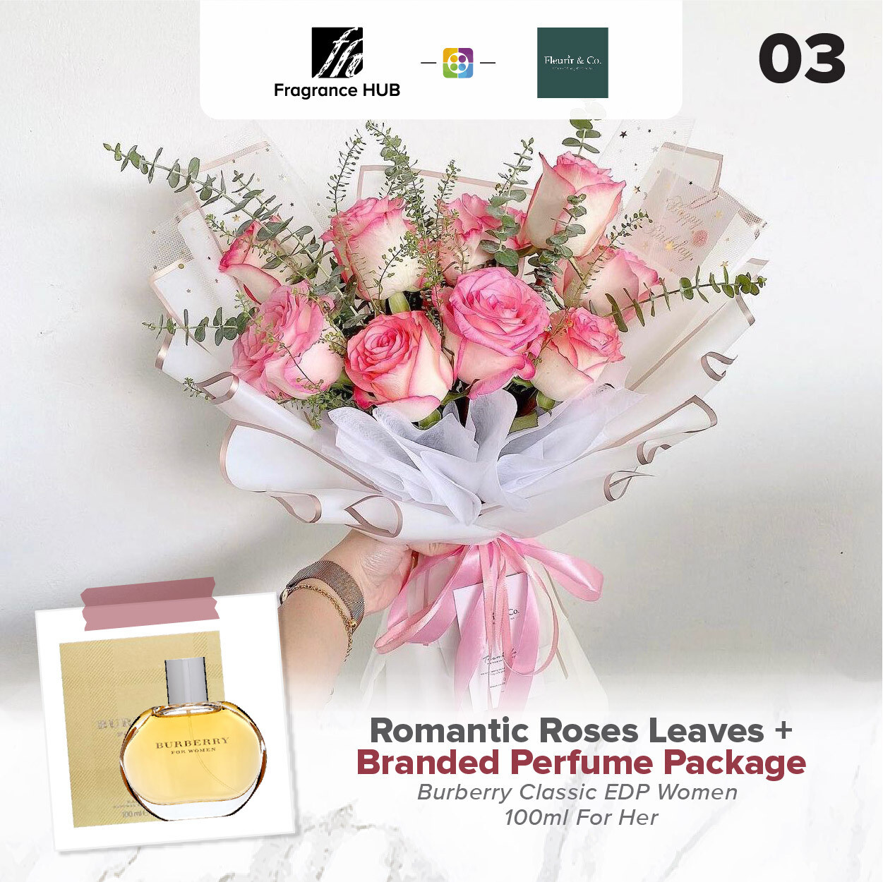 Romantic Roses Leaves + Fragrance Hub Branded Perfume (By: Fleurir &amp; Co from Kuching)