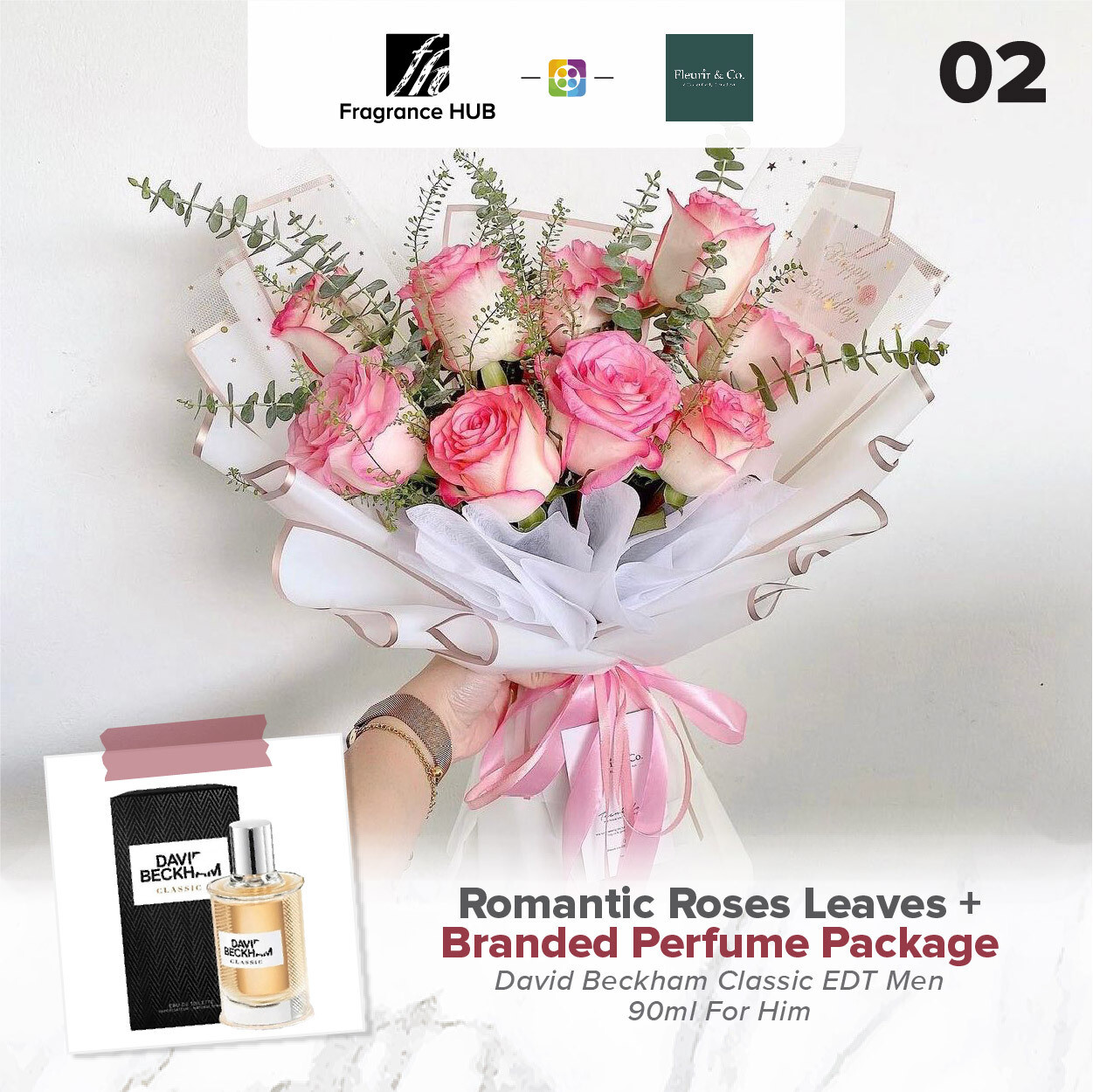 Romantic Roses Leaves + Fragrance Hub Branded Perfume (By: Fleurir &amp; Co from Kuching)