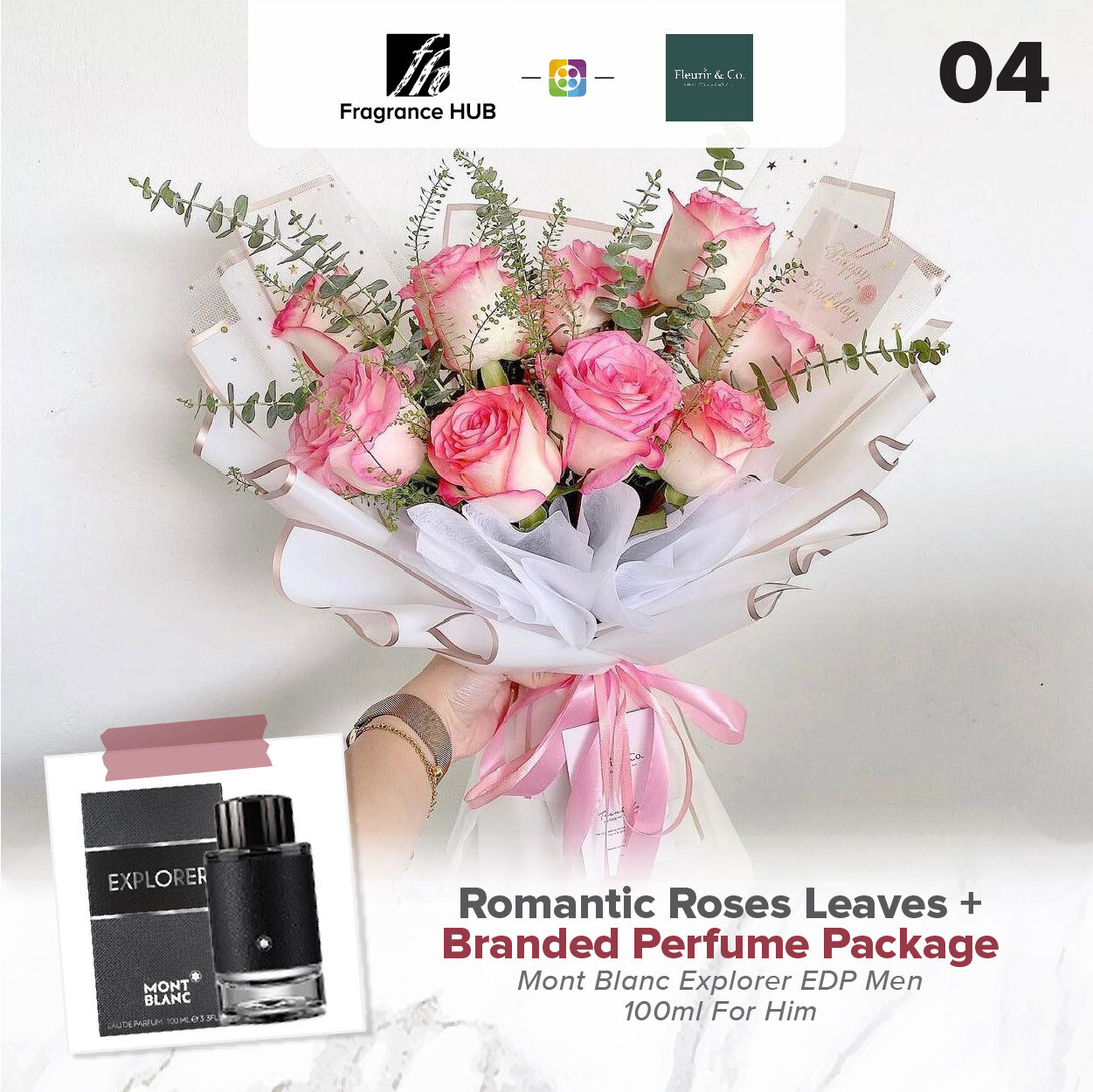 Romantic Roses Leaves + Fragrance Hub Branded Perfume (By: Fleurir &amp; Co from Kuching)