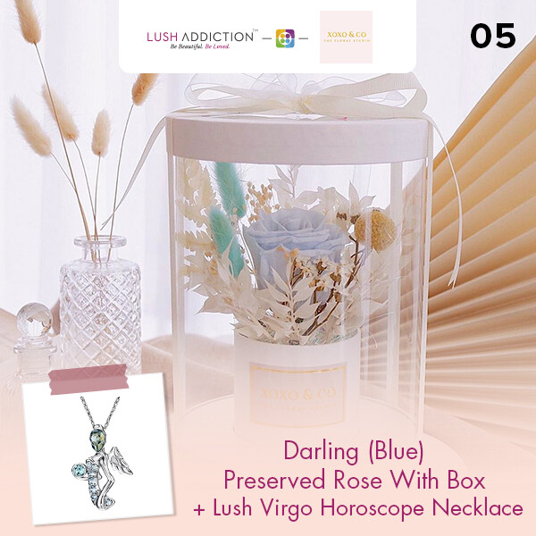 Darling (Blue) + Lush Addiction Necklace (By: XOXO The Floral Studio from Miri)