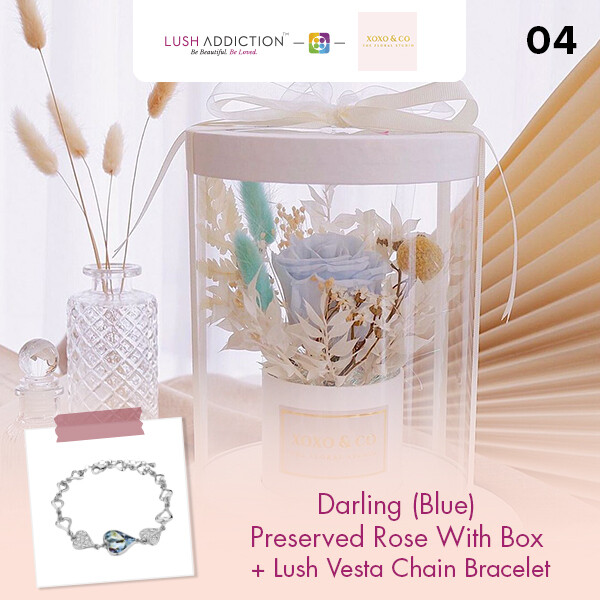 Darling (Blue) + Lush Addiction Necklace (By: XOXO The Floral Studio from Miri)