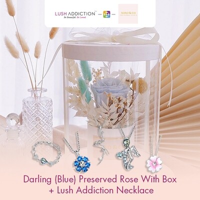 Darling (Blue) + Lush Addiction Necklace (By: XOXO The Floral Studio from Miri)