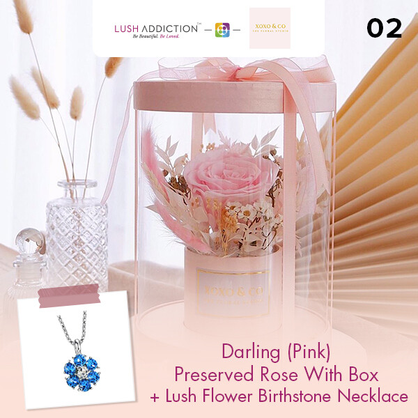 Darling (Pink) + Lush Addiction Necklace (By: XOXO The Floral Studio from Miri)