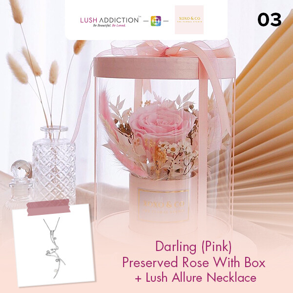Darling (Pink) + Lush Addiction Necklace (By: XOXO The Floral Studio from Miri)