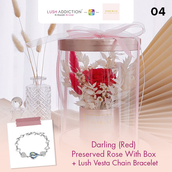 Darling (Red) + Lush Addiction Necklace (By: XOXO The Floral Studio from Miri)