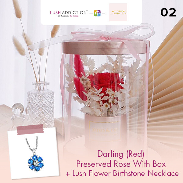 Darling (Red) + Lush Addiction Necklace (By: XOXO The Floral Studio from Miri)