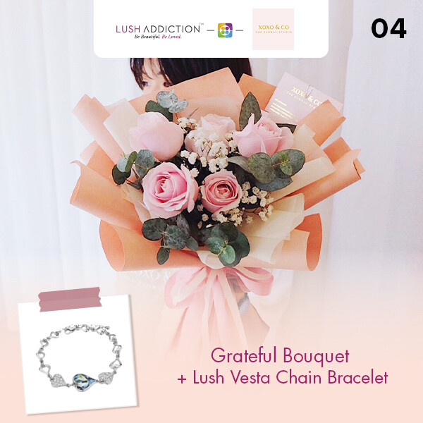 Grateful + Lush Addiction Necklace (By: XOXO The Floral Studio from Miri)