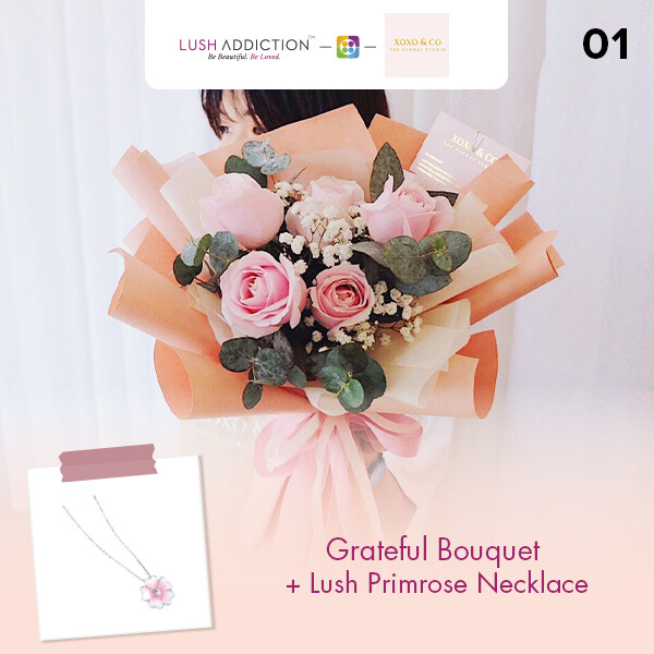 Grateful + Lush Addiction Necklace (By: XOXO The Floral Studio from Miri)