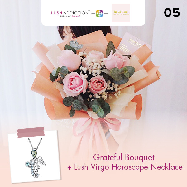 Grateful + Lush Addiction Necklace (By: XOXO The Floral Studio from Miri)